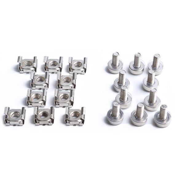 10pcs Metal Nickel-plated Square Hole Cage Nuts & Screws For Server Rack Cabinet TAPDRA Spare Part