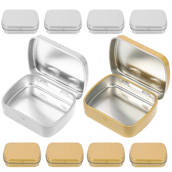 10pcs Empty Peppermint Candy Boxes Tinplate Rectangular Containers