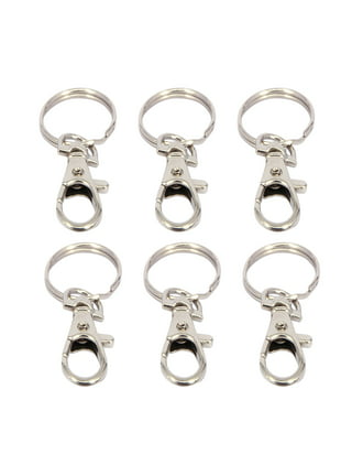 4 Pc Large Silver Spring Clip Metal Snap Hook Key Ring Lobster Clasp  Keychain