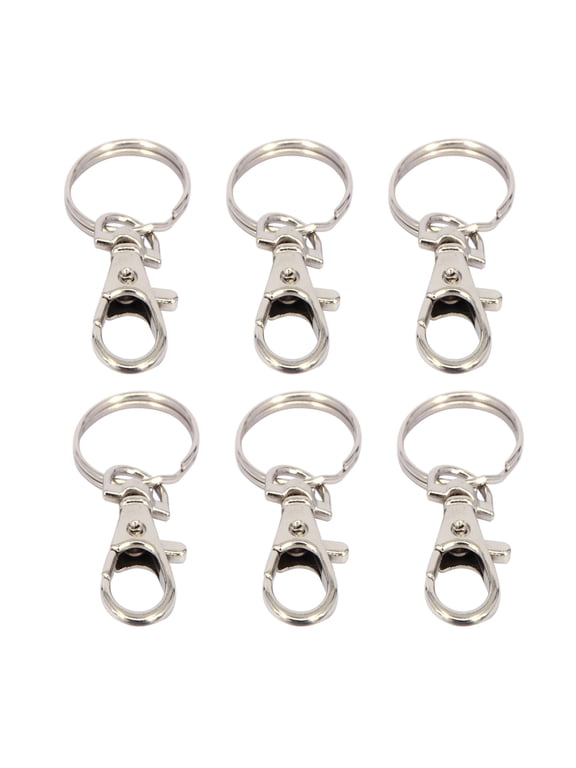 10pcs Metal Swivel Lobster Keychain Car Keyring Clasp Clip Trigger Buckle Snap Hook with Split Ring
