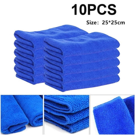 10pcs Microfiber Cleaning Cloth No-Scratch Rag Car Polishing Detailing Towel