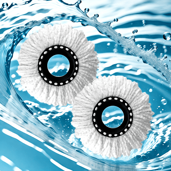 10pcs Microfiber Spin Mop Heads Replacement - Compatible with Hurricane Spin Magic Mop, Standard Round Fluffy White Cleaning Pads for Efficient Dust Removal