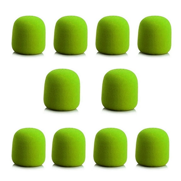 10pcs Microphone Windscreen Sponge Cover Mic Foam Protective Caps (Green) Musical Instrument Accessories