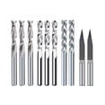 thumbnail image 1 of 10pcs Milling Cutter 1/8'' Shank CNC Engraving Bit Ball Nose End Mill 3 Flute Flat Milling Bit CNC Router Bit Milling Tool, 1 of 6