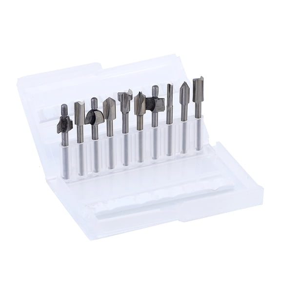 Worgeous 10Pcs Milling Cutter Router Bit Set For Wood Trimming Bits White Cnc Machining Model Making Craftsmen