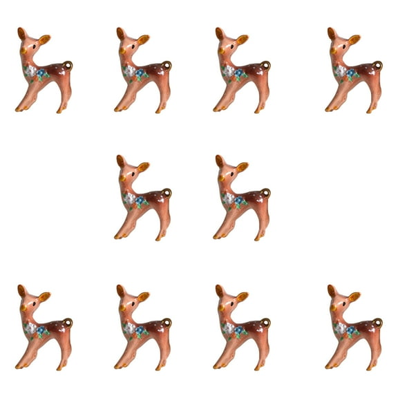 10pcs Mini Christmas Ornaments Reindeer Miniature Figurines Christmas Micro Landscape Ornament Fairy Garden Decoration