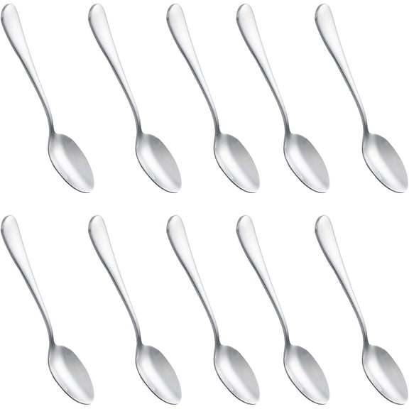 10pcs Mini Coffee Spoon 4.7 Inch Stainless Steel Spoons Small Spoons for Dessert, Tea (Silver)