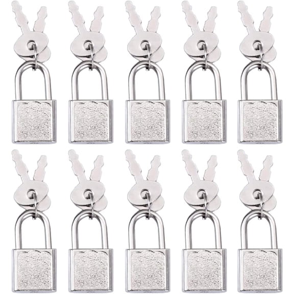 10pcs Mini Cute Diary Padlock Tiny Small Luggage Locks with Keys for Jewelry Boxes Decor Backpack Travel
