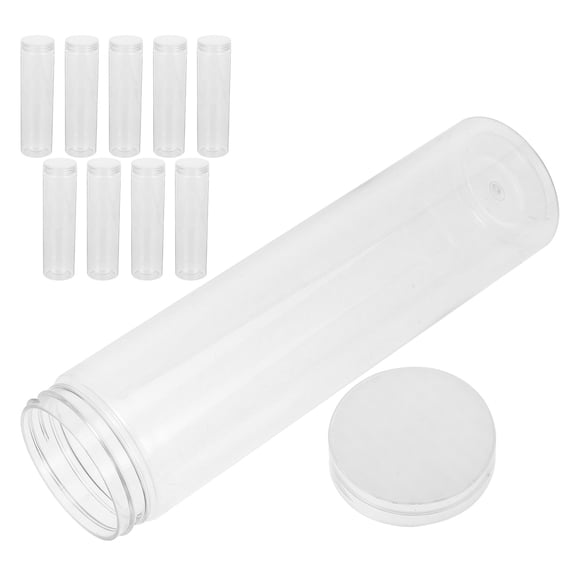 Set of 10 Mini Plastic Bottles with Caps for Fridge - Reusable Small Beverage Containers for Drinks and Storage