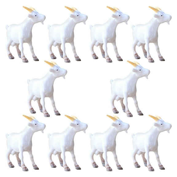 10pcs Mini Goat Modeling Crafts Mini Goat Ornaments PVC Goat Figurines Goat Statues Micro-landscape Bonsai Goat Decorations