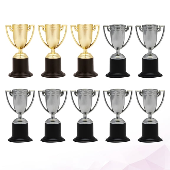 10pcs Mini Gold Award Trophy for Schools Competitions Recognition