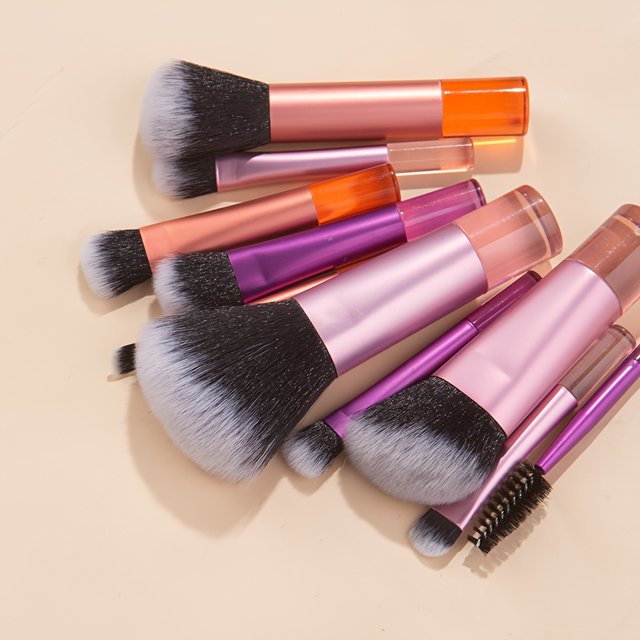 10pcs Mini Makeup Brush Set With Storage Bag, Portable Travel Supplies