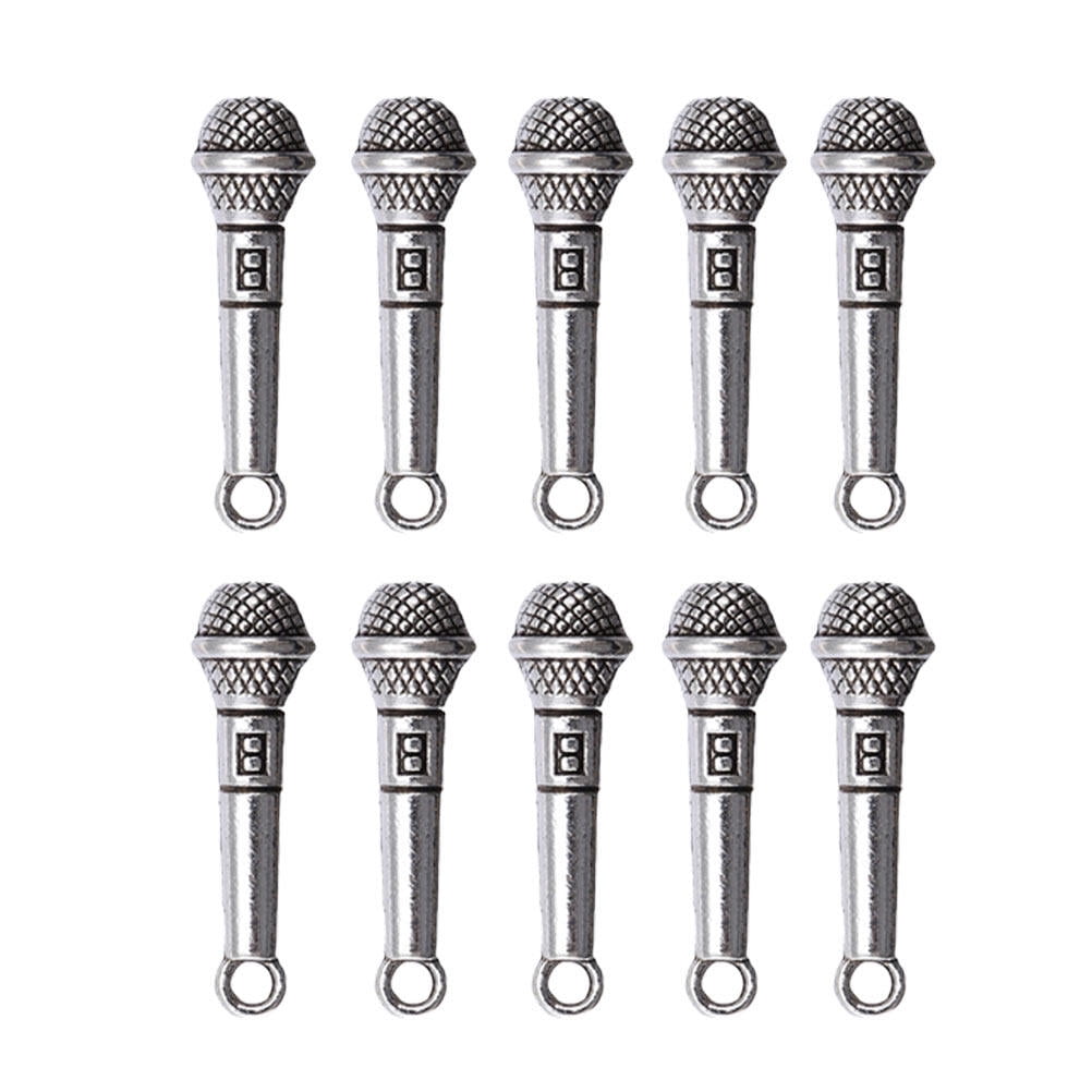 10pcs Mini Microphones Model Miniature Alloy Microphones Toys Doll