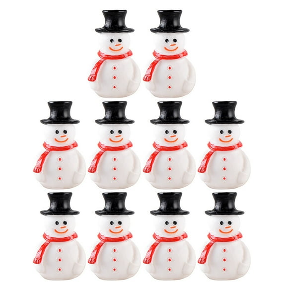 Howooi 10pcs Mini Snowman Figurine Christmas Miniature Ornaments Micro Landscape Decor