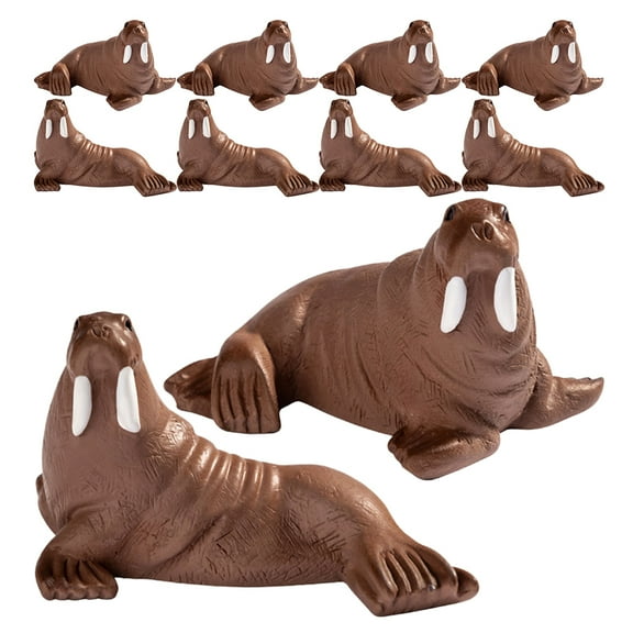 10pcs Mini Walrus Figurines For Diy Aquarium Decor Realistic Resin Animal Figures For Fish Tank Landscaping Cute Sea Animal Toys For Kids