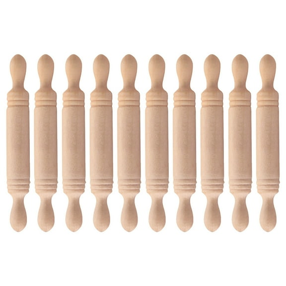 10pcs Mini Wooden Rolling Pin Shooting Props Doll House Rolling Pin Models