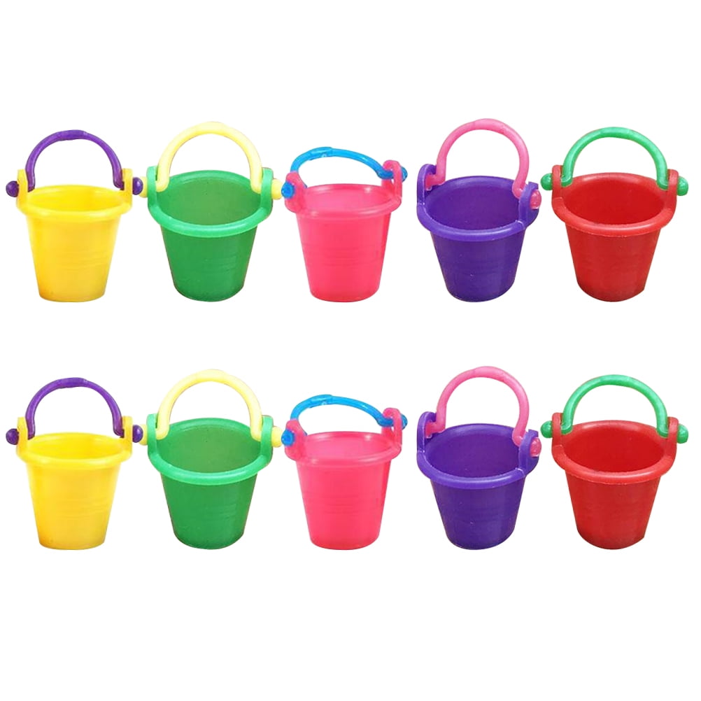 10pcs Miniature Buckets Models Mini House Mini Buckets Decors Mini