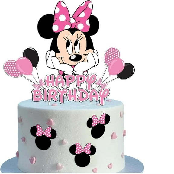 10pcs Minnie Birthday Decorations Cake Toppers, Cute Cartoon Birthday Party Cake Decorations For Boys Girls Birthday Party