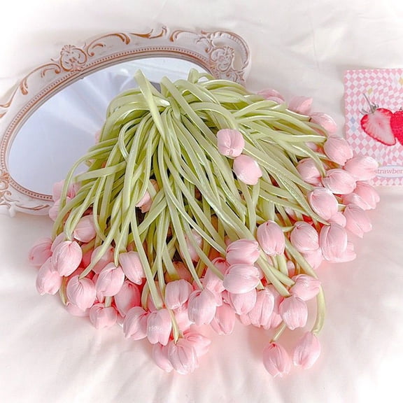 10pcs Mixed Color 12inch Long Tulip Pattern Decorative Ribbon, Multi-Purpose Strap for Curtain Tieback, Bag Decoration, Gift Wrapping, Hair Accessory, DIY Crafts, Floral Decoration