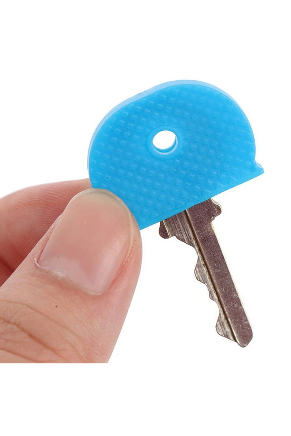 10pcs Mixed Colors Rubber Soft Key Locks Keys Cap Key Covers Topper Keyring