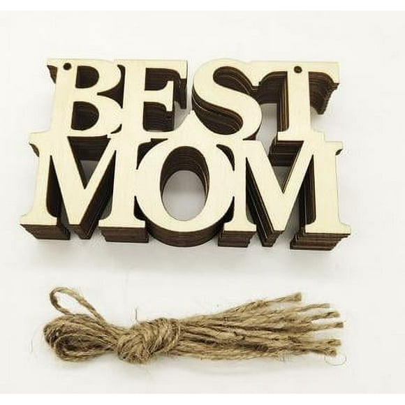 10pcs Mom Wood Cutouts Mother'S Day Crafts Hanging Mom Signs Diy Mother'S Day Decorations Blank Mom Letters Sign To Decorate