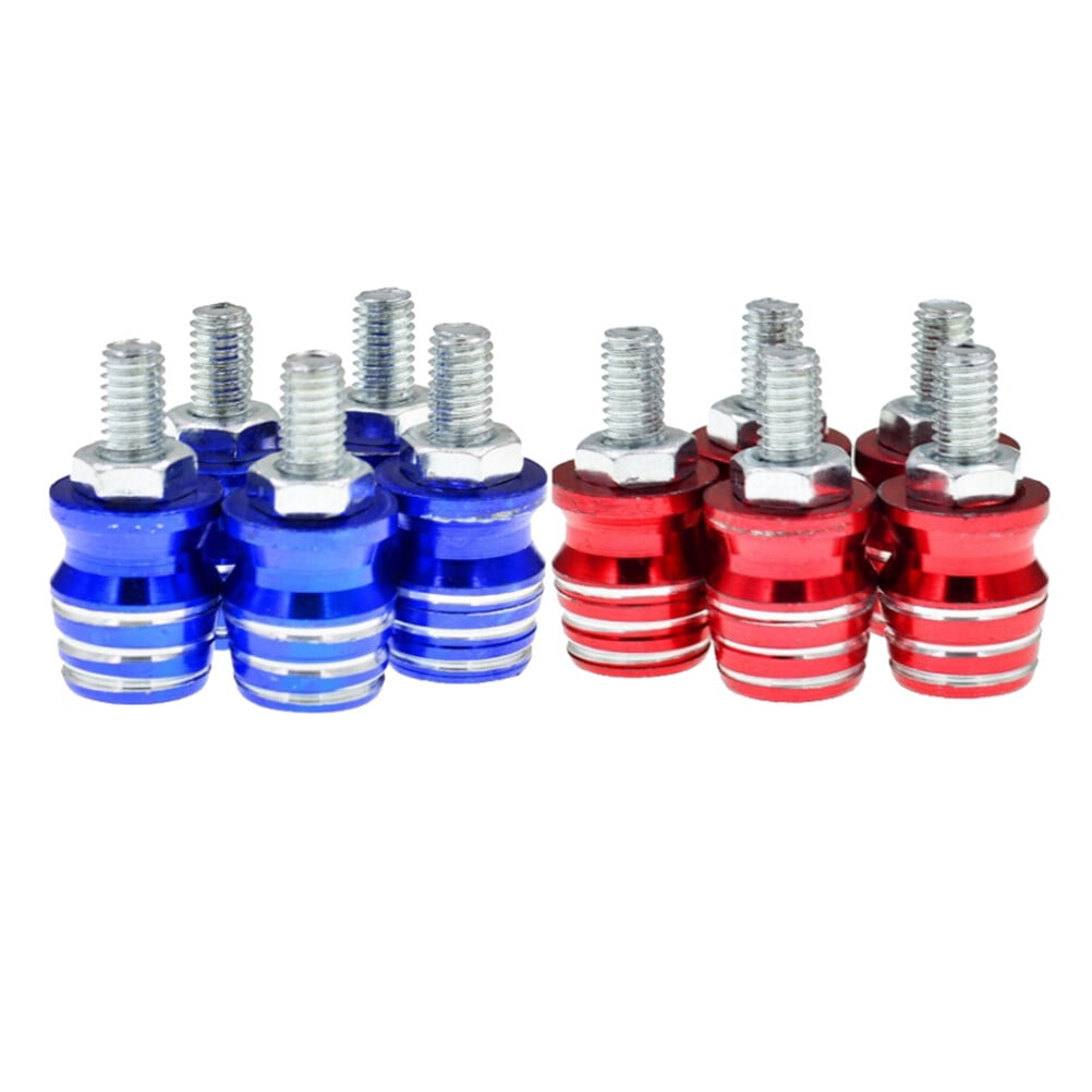 10pcs Motorbike License Plate Screws Motorcycle Electrocar Modification Screws Parts Moped Glass Cup Shaped Colorful Decorative Screws Fittings (Random Color)