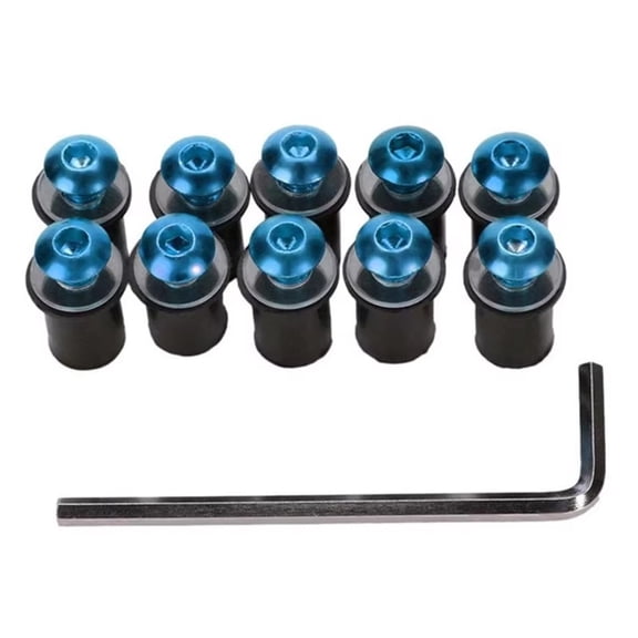 10pcs Motorcycle Windshield Mounting Fastener Set Motorbike Accessories M5x16mm Windscreen Screw Nut Easy Installation