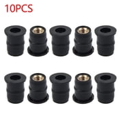 10pcs Motorcycle Windshield Rubber Nut M-5 Vibration Damper Panel Mounting 5mm Bolts Screws Fastener For Honda