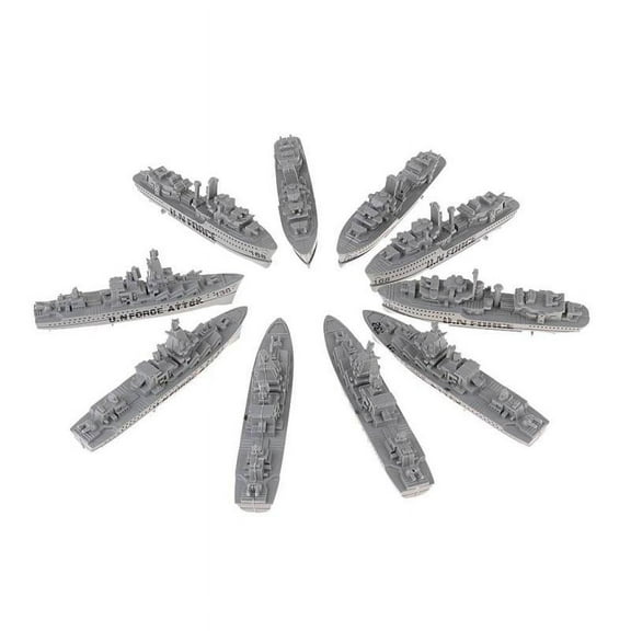 10pcs Multiple Warship Destroyer Static Model Ship DIY Hobbies Collectibles Gray