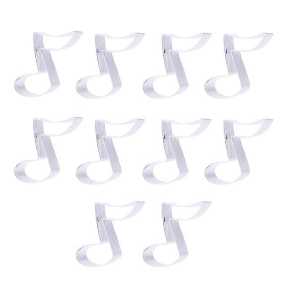 10pcs Musical Not Shape Cake Cutter Mold Stainless Cookie Cutter Mold (Silver)