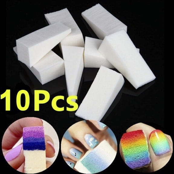 10pcs Nail Art Gradient Color Stamping Sponge Gel Triangle Coloring Tools