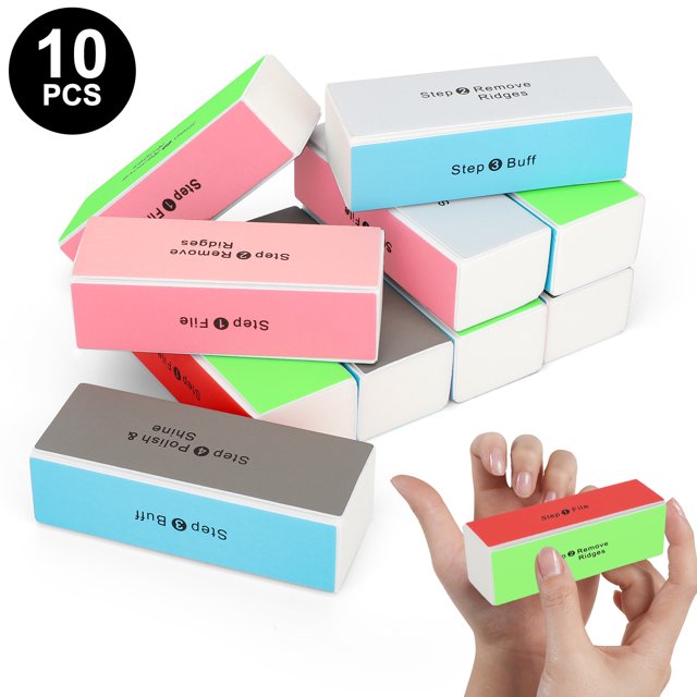 10pcs Nail Buffing Sanding Files, EEEkit 4 Steps Nail Files and Buffers