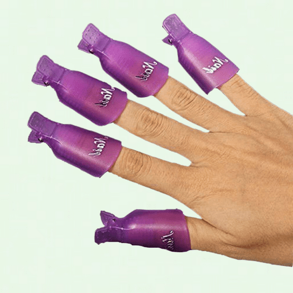 10pcs Nail Clip Remover Set, Purple Nail Art Soak Off Caps for Acrylic Nail Gel Polish Removal