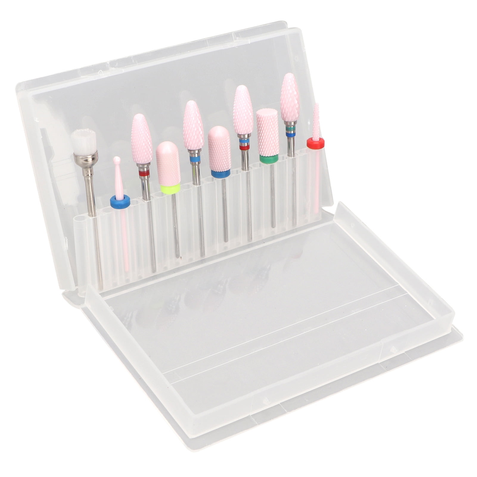 10pcs Nail Drill Bit Portable Ceramic Cuticle Remover Bits with 20 Hole