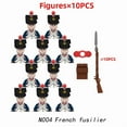 thumbnail image 1 of 10pcs Napoleonic Wars Military Soldiers Building Blocks WW2 Mini Figures French British Fusilier Rifles Weapons Toys For Kids, 1 of 10