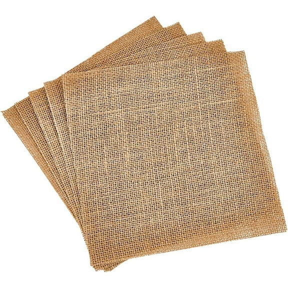 10pcs Natural Burlap Fabric 20 * 20cm Burlap Squares Multipurpose Burlap Centerpiece Rectangle Burlap Placemats Farmhouse Gardening Country Crafts