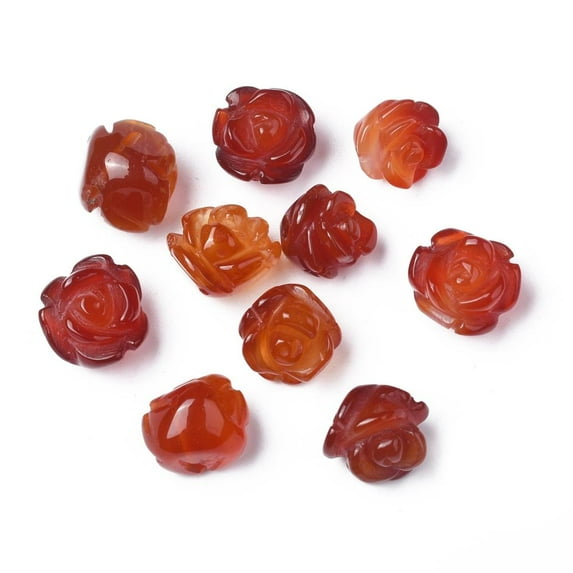 10pcs Natural Carnelian Scattered Beads Rose 10x5~9mm Hole: 1mm