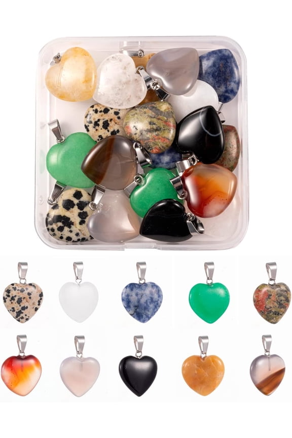 10pcs Natural Gemstone Pendants Scabbard Shaped Faceted Gemstone Charms Crystal Agate Stone Charms for Jewelry Necklaces Bracelets Making