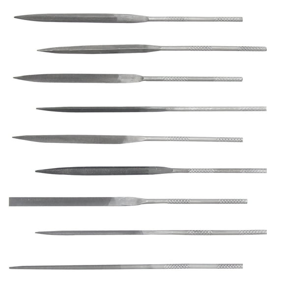 10pcs Needle File Set Without Handles, 5.5'' Swiss Pattern File, Double Cut with Medium Teeth, Ideal for Precise and Detailed Work As Model Shaping, Deburring, Metal Wood etc