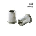thumbnail image 1 of 10pcs New M3 M4 M5 M6 M8 M10 M12 Tool Set Threaded Rivet Flat Head Insert Nutsert Cap Stainless Steel Rivnut 10PCS M6, 1 of 8