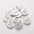 thumbnail image 1 of 10pcs Non-Tarnish 201 Stainless Steel Flat Round with Number 30 Stainless Steel color 14.1x11.8x1mm Hole: 1mm, 1 of 2