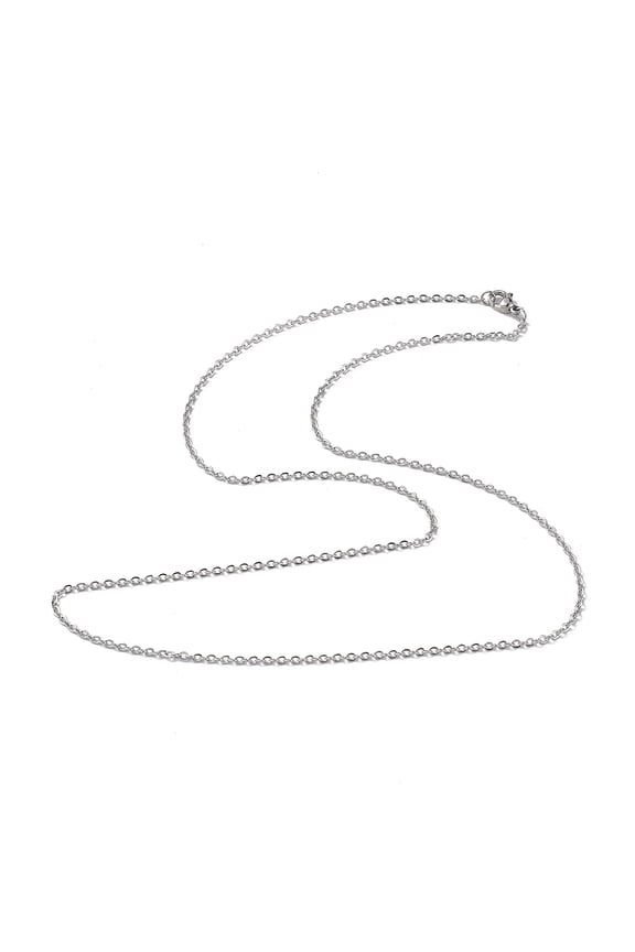 10pcs Non-Tarnish 304 Stainless Steel Cable Chain Necklace for Men Women Stainless Steel color 23.62 inch(60cm)