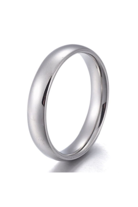 10pcs Non-Tarnish 304 Stainless Steel Flat Plain Band Rings Stainless Steel color Size 5~12 Inner Diameter: 15~22mm 4mm