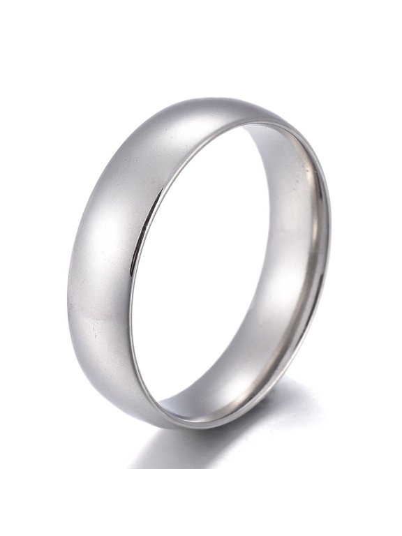 10pcs Non-Tarnish 304 Stainless Steel Flat Plain Band Rings Stainless Steel color Size 5~12 Inner Diameter: 15~22mm 6mm