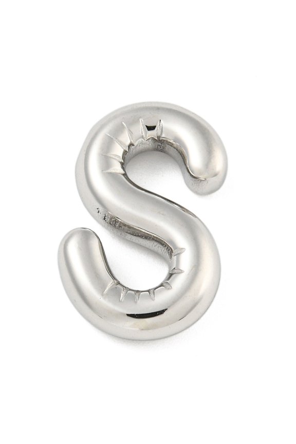 10pcs Non-Tarnish 304 Stainless Steel Pendants Balloon Letter Charm Letter S 23.5x15x5mm Hole: 2x1.5mm