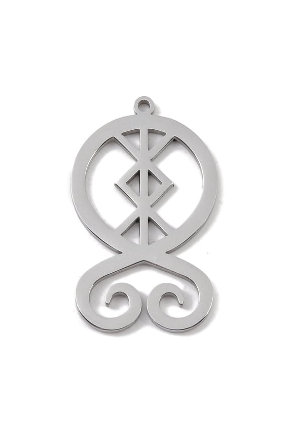 10pcs Non-Tarnish 304 Stainless Steel Pendants Laser Cut Viking Troll Cross Charm Stainless Steel color 33x20x1mm Hole: 1mm