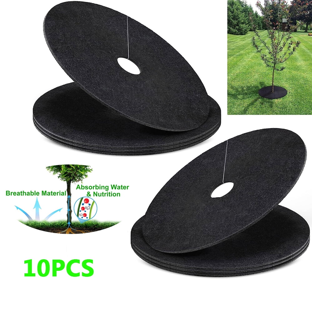 10pcs Non-Woven Degradable Fabric Tree Mulch Ring Protector Mat ...