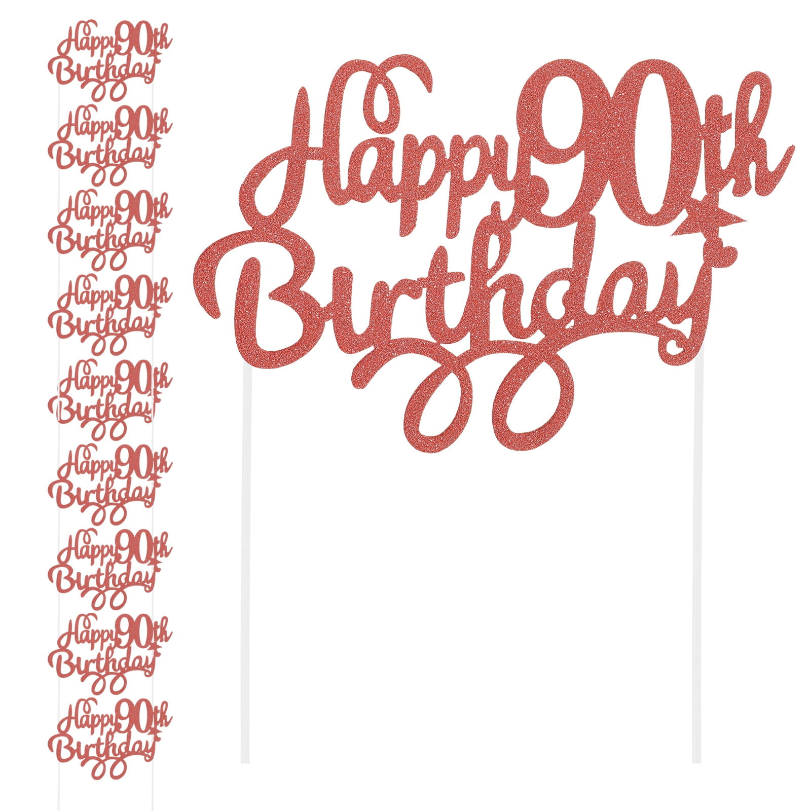 10pcs Number Cake Picks 90th Birthday Cake Decorating Sticks Cupcake Dessert Decor
