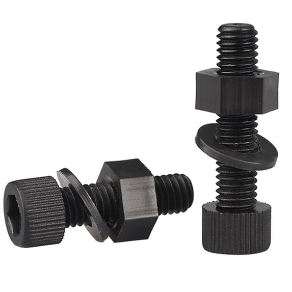 10pcs Nylon Black Hexagon Socket Combination Bolt Set M8x60mm