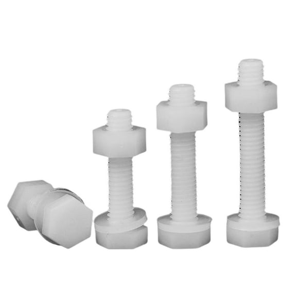 10pcs Nylon Outer Hexagon Bolt and Nut Flat Washer Kit M10x45mm
